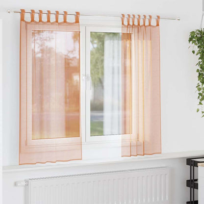 Tende in Voile con Passanti 2 pz Terracotta 140x175 cm | homemem39