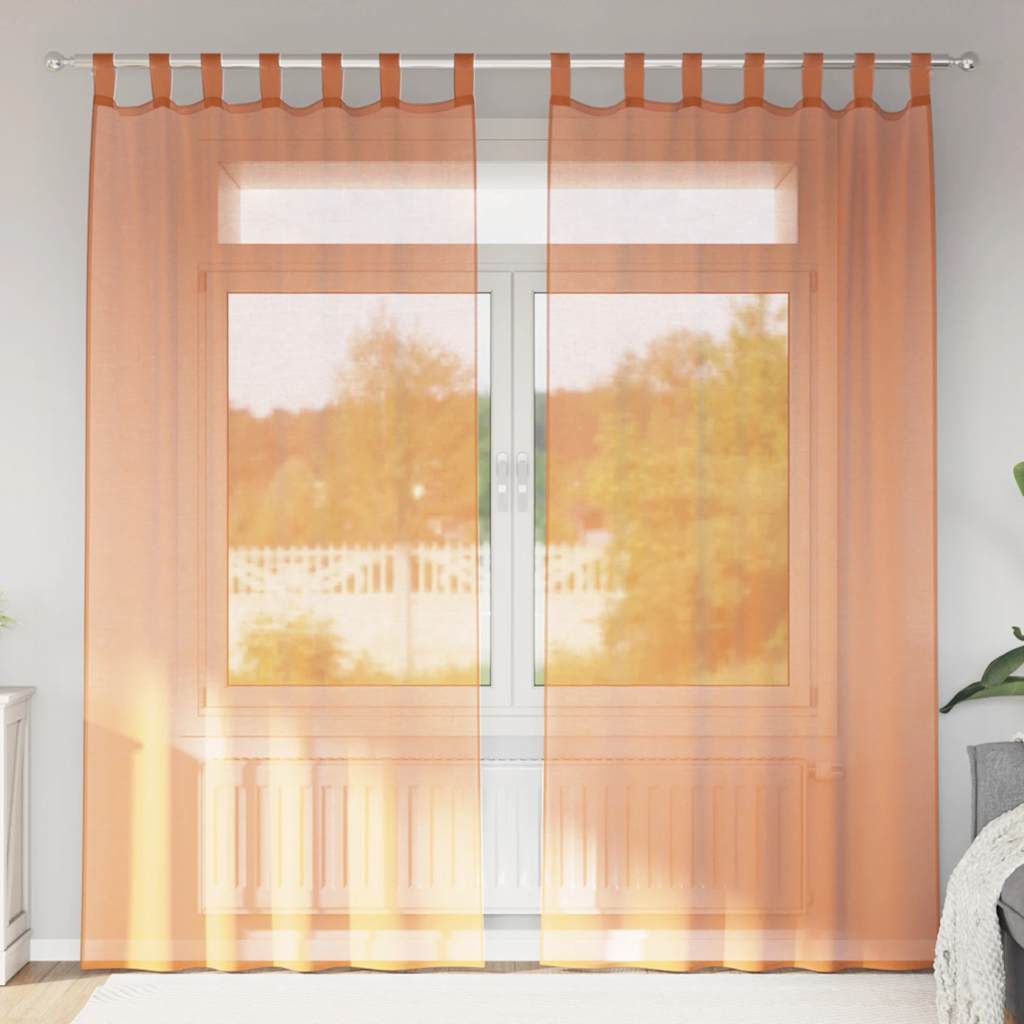 Tende in Voile con Passanti 2 pz Terracotta 140x225 cm | homemem39