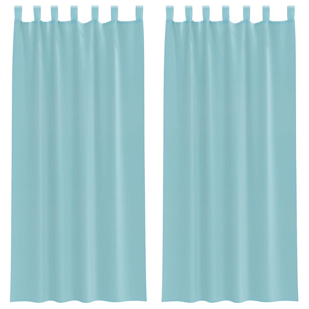 Tende in Voile con Passanti 2 pz Turchese 140x225 cm | homemem39