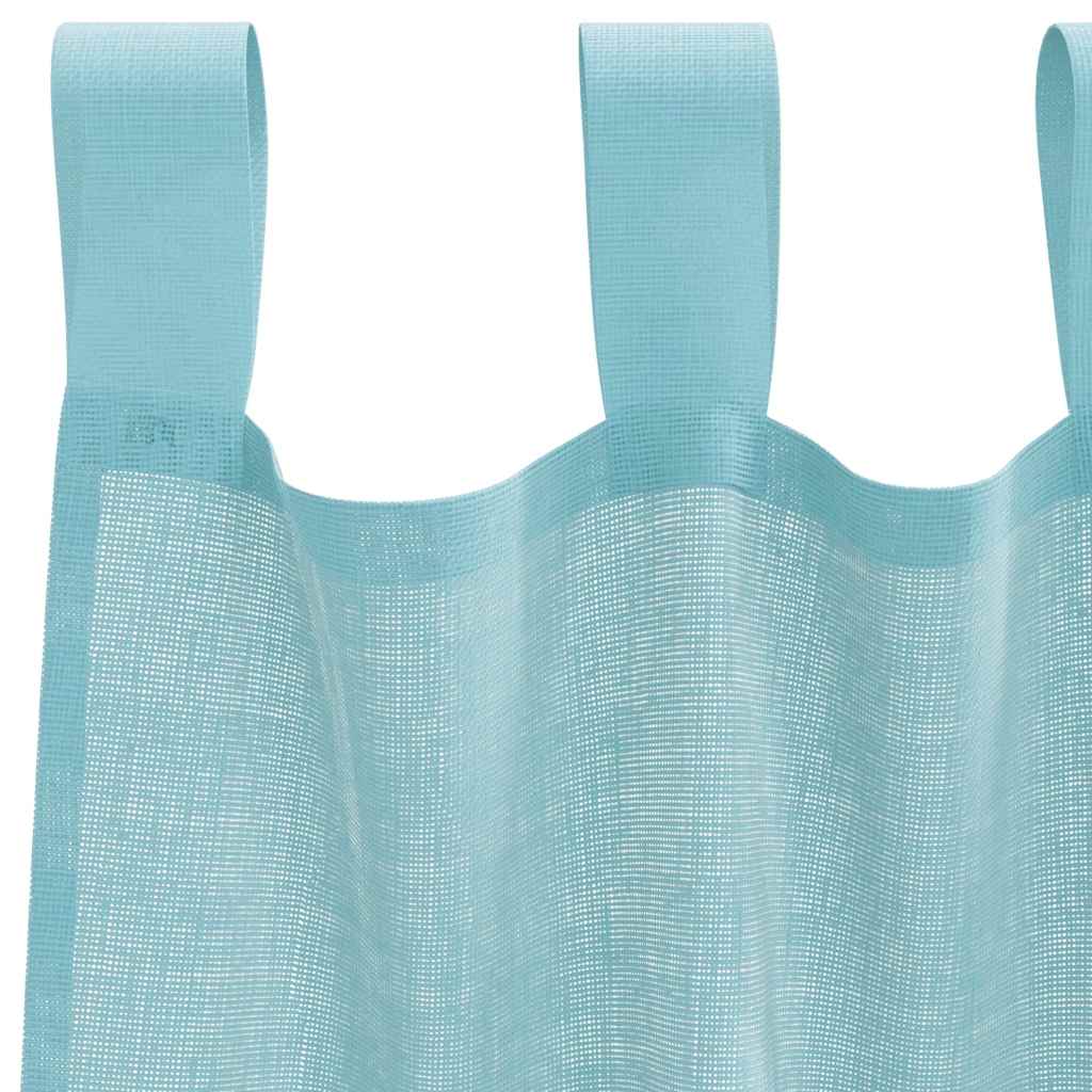 Tende in Voile con Passanti 2 pz Turchese 140x225 cm | homemem39