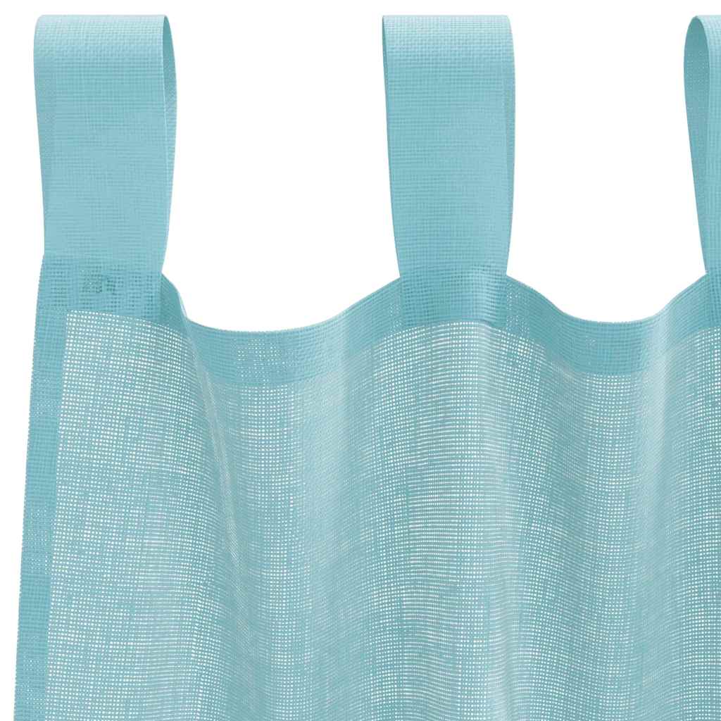 Tende in Voile con Passanti 2 pz Turchese 140x245 cm | homemem39