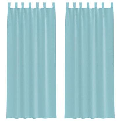 Tende in Voile con Passanti 2 pz Turchese 140x260 cm