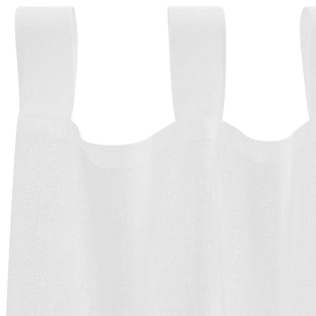 Tende in Voile con Passanti 2 pz Bianco 140x140 cm | homemem39