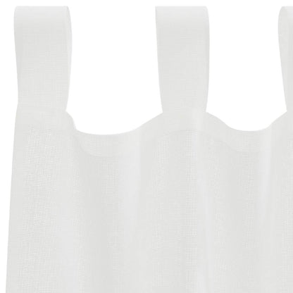 Tende in Voile con Passanti 2 pz Bianco 140x140 cm | homemem39