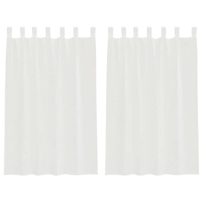 Tende in Voile con Passanti 2 pz Bianco 140x175 cm | homemem39
