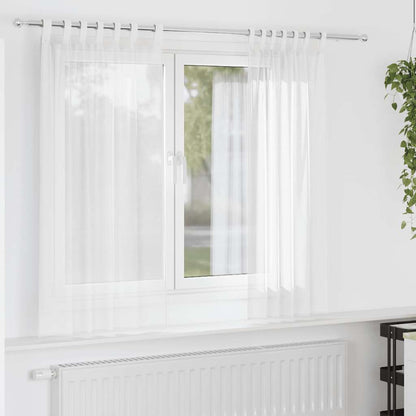 Tende in Voile con Passanti 2 pz Bianco 140x175 cm | homemem39