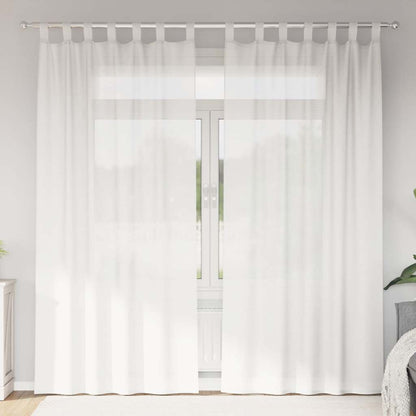 Tende in Voile con Passanti 2 pz Bianco 140x245 cm | homemem39