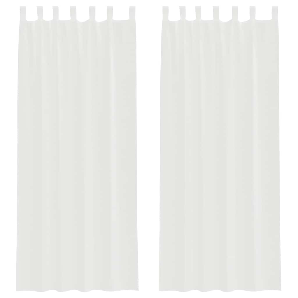 Tende in Voile con Passanti 2 pz Bianco 140x260 cm | homemem39