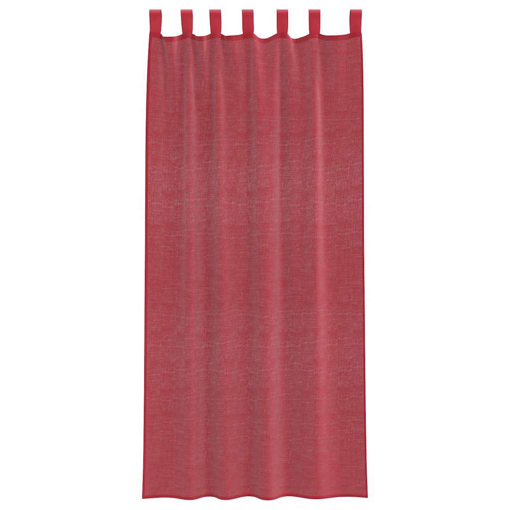 Tende in Voile con Passanti 2 pz Rosso Vino 140x225 cm