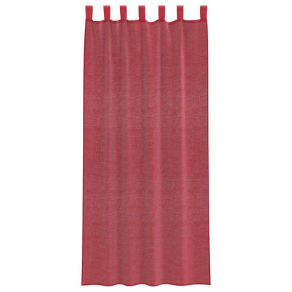 Tende in Voile con Passanti 2 pz Rosso Vino 140x225 cm