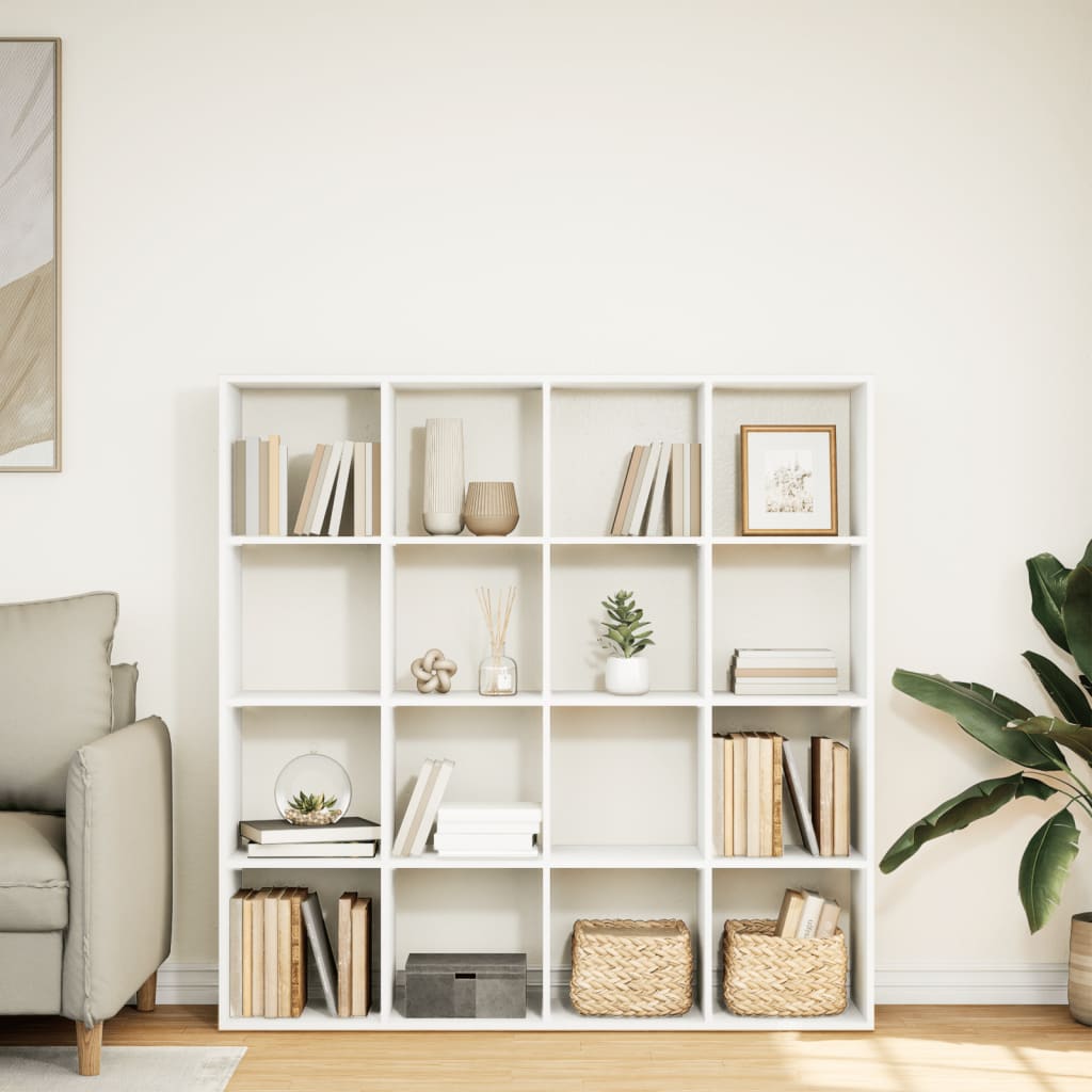 Libreria Bianca 137,5x29x137,5 cm in Legno Multistrato | homemem39