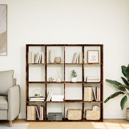 Libreria Rovere Fumo 137,5x29x137,5 cm in Legno Multistrato | homemem39