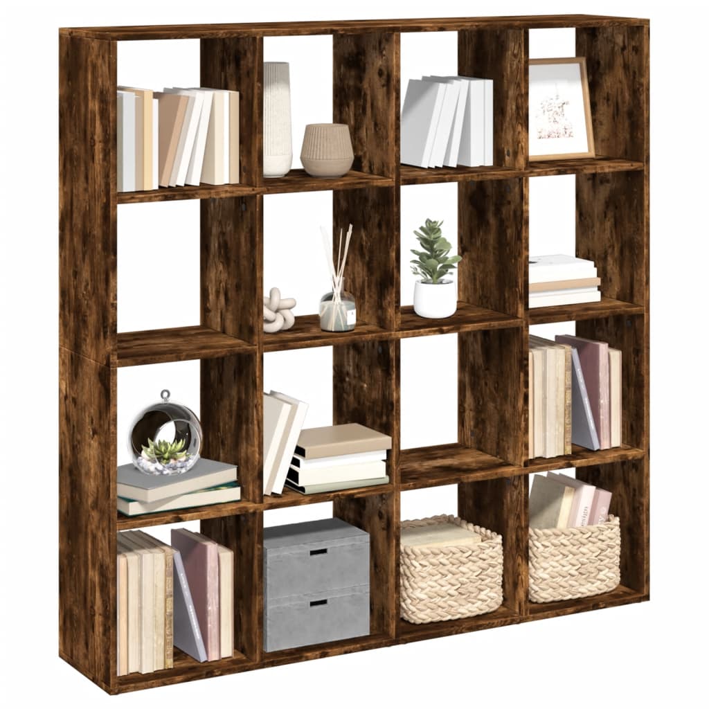 Libreria Rovere Fumo 137,5x29x137,5 cm in Legno Multistrato | homemem39