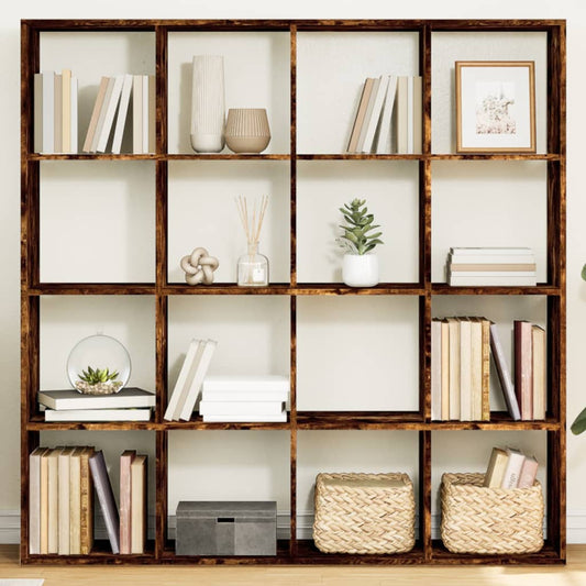 Libreria Rovere Fumo 137,5x29x137,5 cm in Legno Multistrato | homemem39