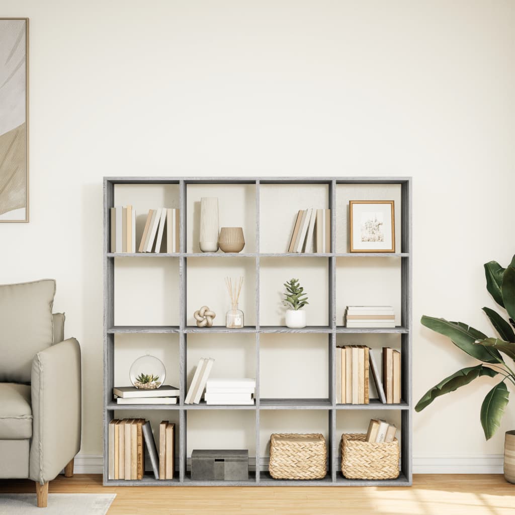 Libreria Grigio Sonoma 137,5x29x137,5 cm in Legno Multistrato | homemem39