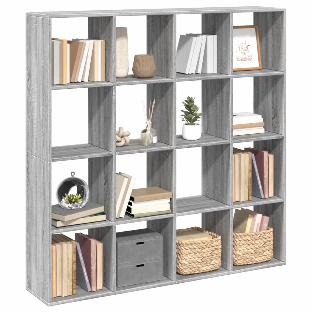Libreria Grigio Sonoma 137,5x29x137,5 cm in Legno Multistrato | homemem39