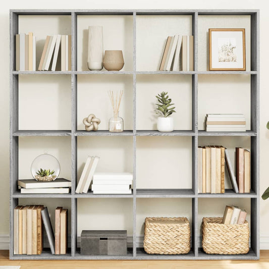 Libreria Grigio Sonoma 137,5x29x137,5 cm in Legno Multistrato | homemem39