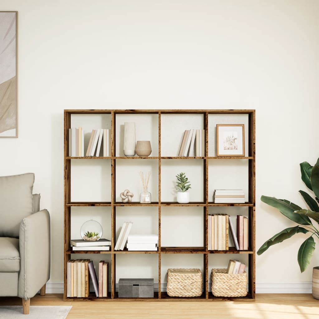 Libreria Legno Antico 137,5x29x137,5 cm in Legno Multistrato | homemem39