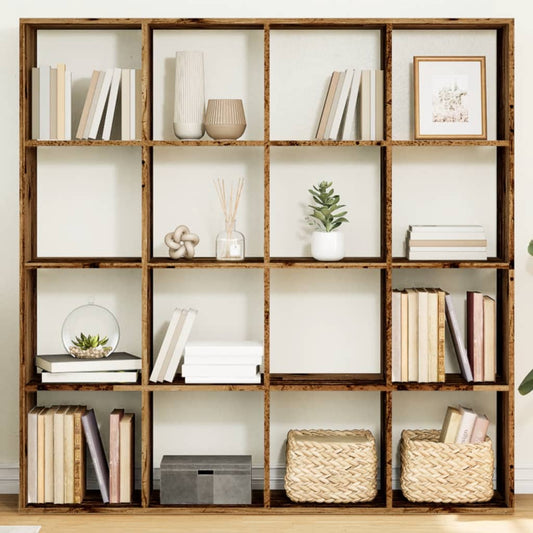 Libreria Legno Antico 137,5x29x137,5 cm in Legno Multistrato | homemem39