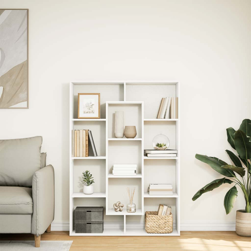Libreria Bianca 102x29x143 cm in Legno Multistrato | homemem39