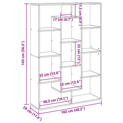 Libreria Rovere Sonoma 102x29x143 cm in Legno Multistrato | homemem39