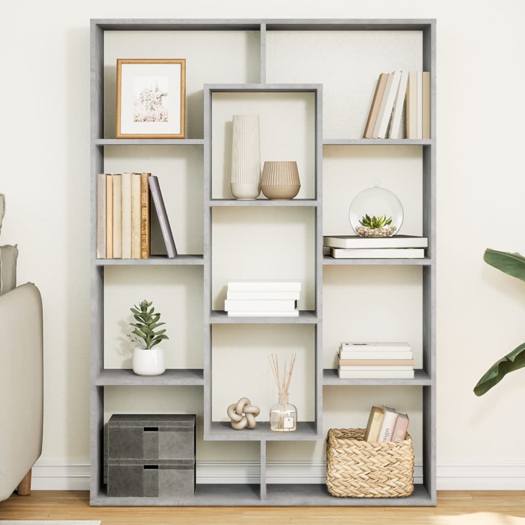 Libreria Grigio Cemento 102x29x143 cm in Legno Multistrato | homemem39