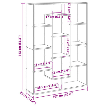 Libreria Grigio Sonoma 102x29x143 cm in Legno Multistrato | homemem39