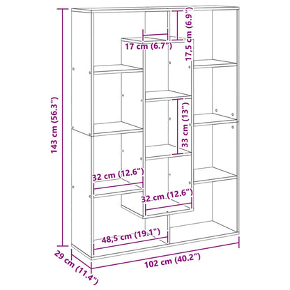 Libreria Rovere Artigianale 102x29x143 cm in Legno Multistrato | homemem39