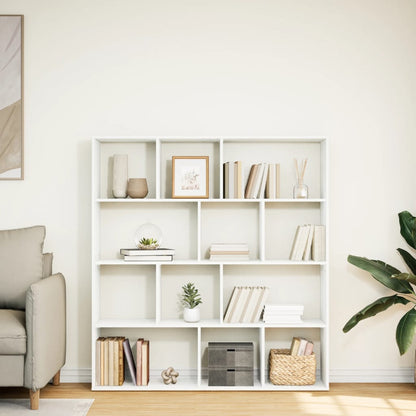 Libreria Bianca 132x29x141,5 cm in Legno Multistrato | homemem39