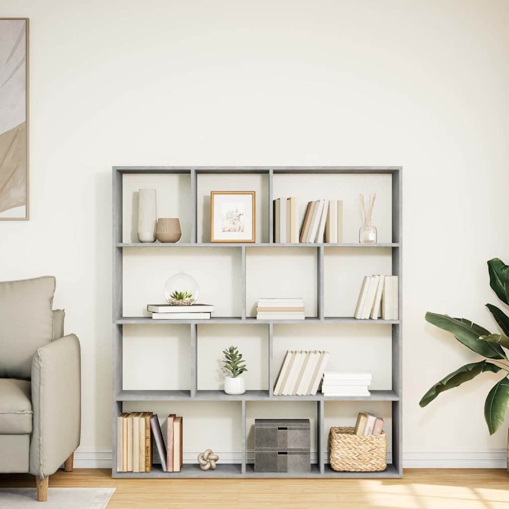 Libreria Grigio Cemento 132x29x141,5 cm in Legno Multistrato | homemem39