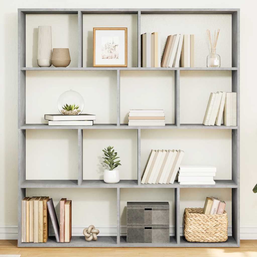 Libreria Grigio Cemento 132x29x141,5 cm in Legno Multistrato | homemem39