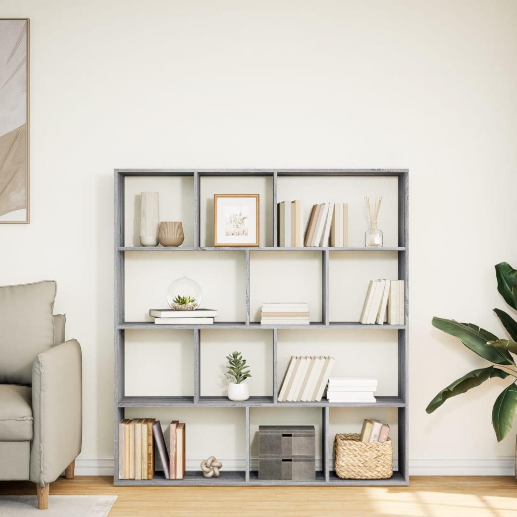 Libreria Grigio Sonoma 132x29x141,5 cm in Legno Multistrato | homemem39