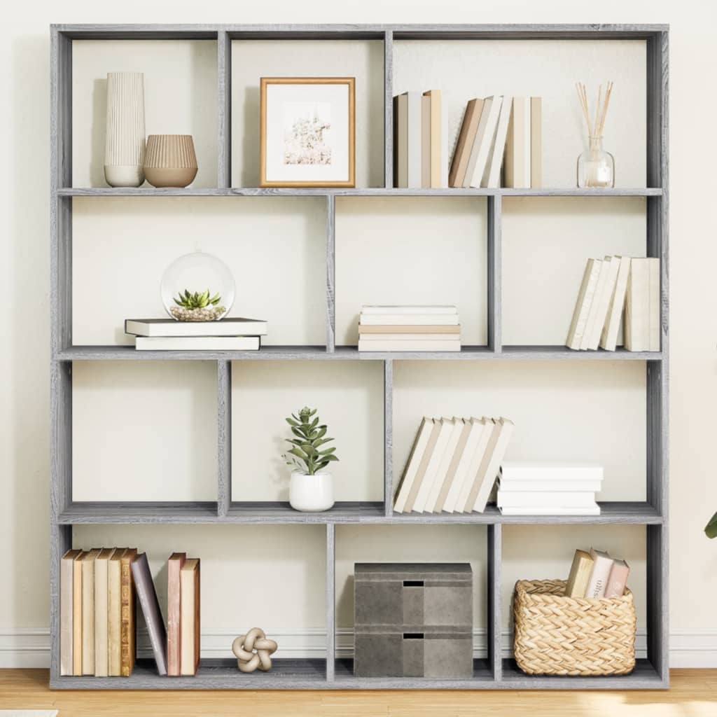 Libreria Grigio Sonoma 132x29x141,5 cm in Legno Multistrato | homemem39