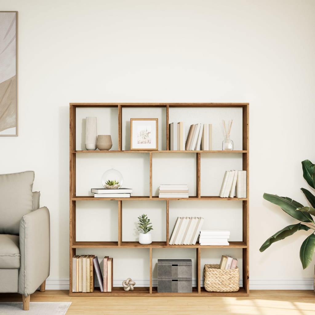 Libreria Rovere Artigianale 132x29x141,5cm in Legno Multistrato | homemem39