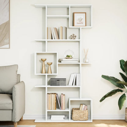 Libreria Bianca 92x29x188 cm in Legno Multistrato | homemem39