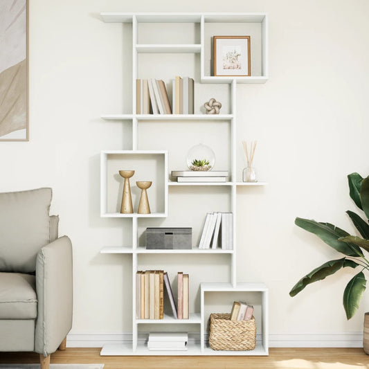 Libreria Bianca 92x29x188 cm in Legno Multistrato | homemem39