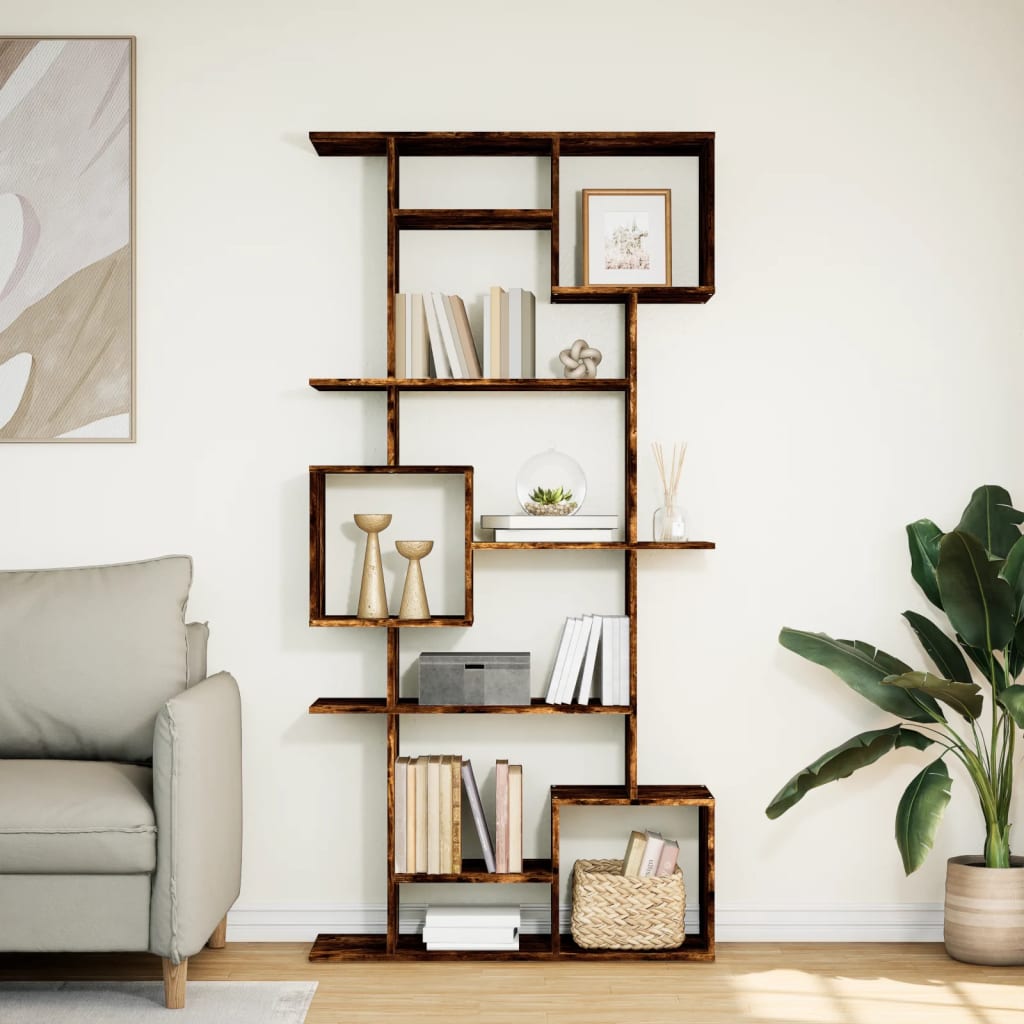 Libreria Rovere Fumo 92x29x188 cm in Legno Multistrato | homemem39