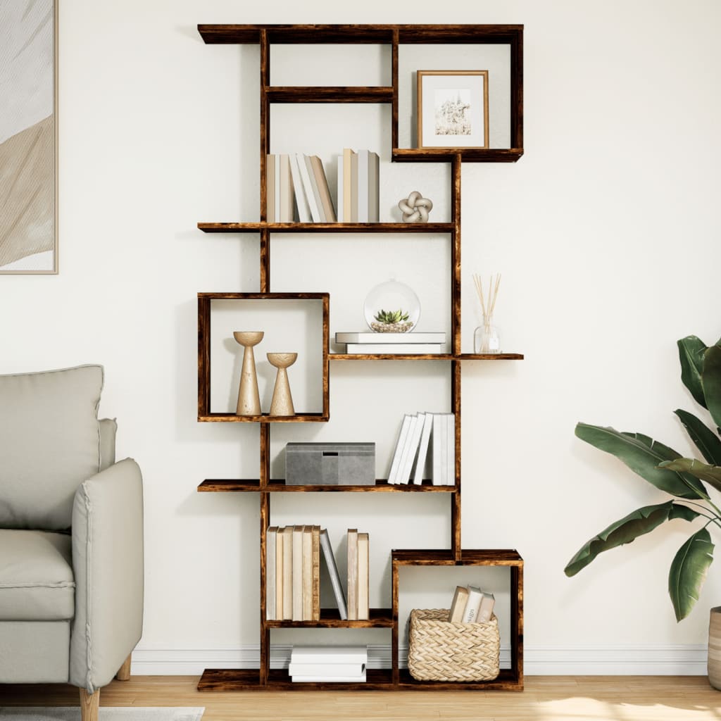 Libreria Rovere Fumo 92x29x188 cm in Legno Multistrato | homemem39