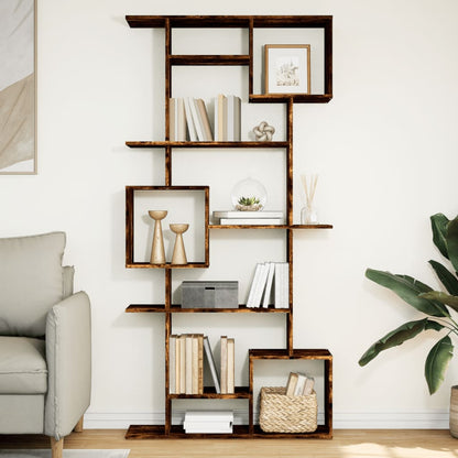 Libreria Rovere Fumo 92x29x188 cm in Legno Multistrato | homemem39