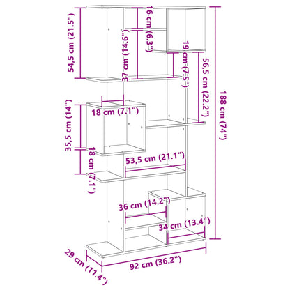 Libreria Legno Antico 92x29x188 cm in Legno Multistrato | homemem39