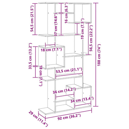 Libreria Rovere Artigianale 92x29x188 cm in Legno Multistrato