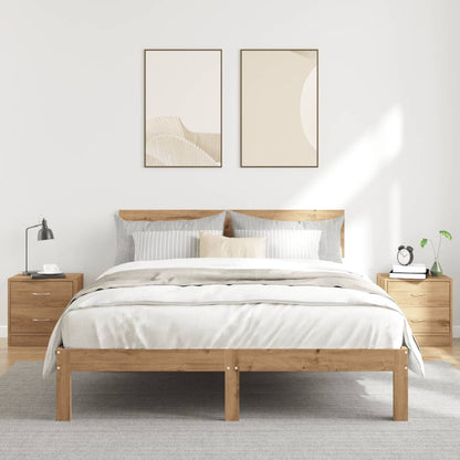 Comodini 2pz Rovere Artigianale 40x30x40 cm in Truciolato - homemem39