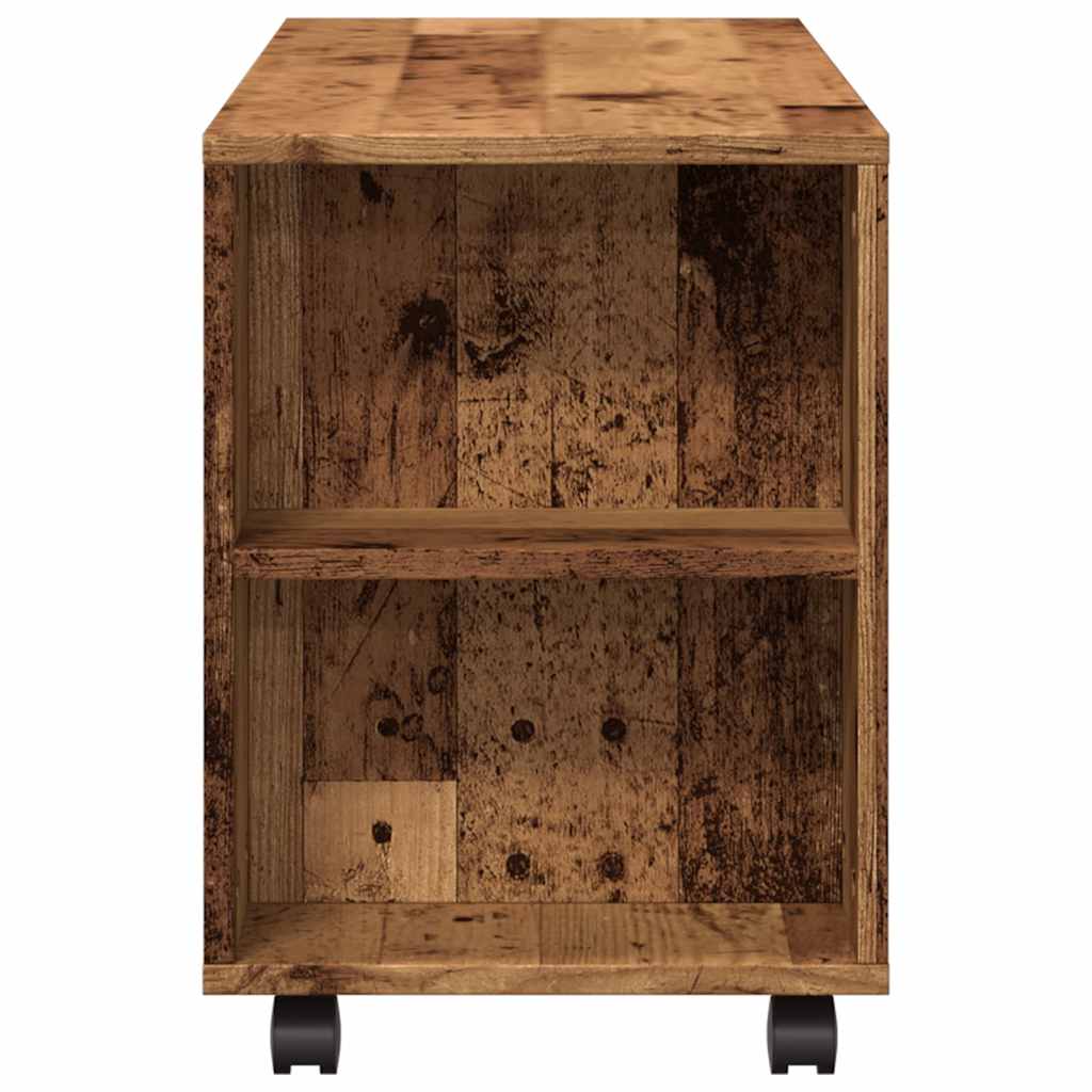 Mobile Porta TV con Ruote Legno Antico 102x34,5x43cm Truciolato | homemem39