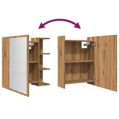 Mobile Bagno con Specchio Rovere 62,5x20,5x64 cm Multistrato | homemem39