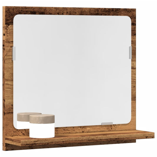 Mobile da Bagno con Specchio Legno Antico 40x11x37cm Truciolato | homemem39
