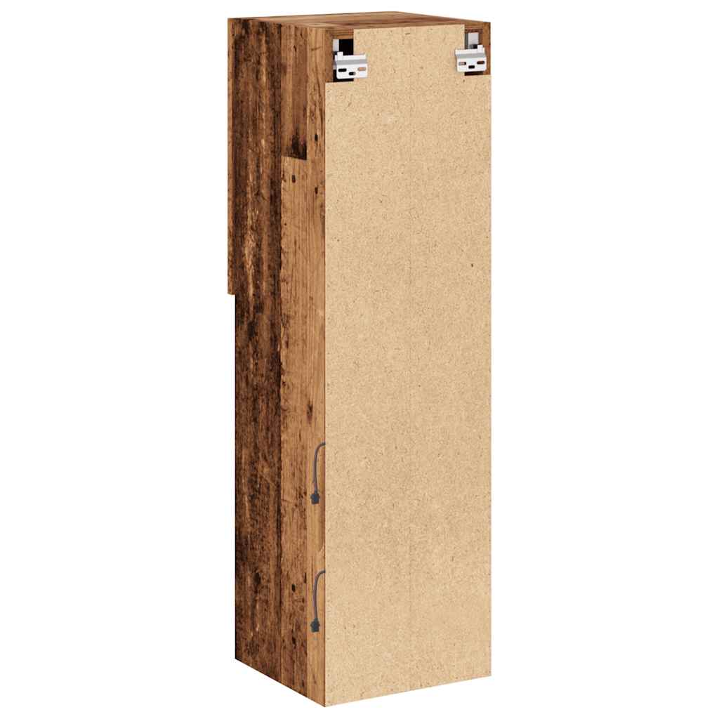 Mobili Porta TV con Luci LED 2 pz Legno Antico 30,5x30x102 cm - homemem39