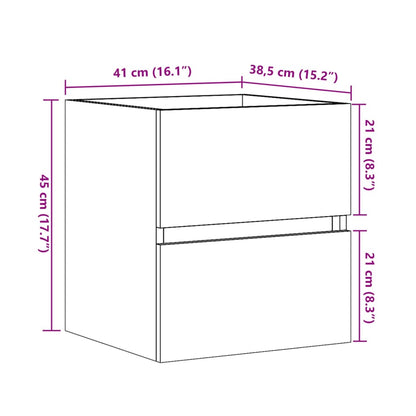 Mobile Lavabo Rovere Sonoma 41x38,5x45 cm in Legno Multistrato | homemem39