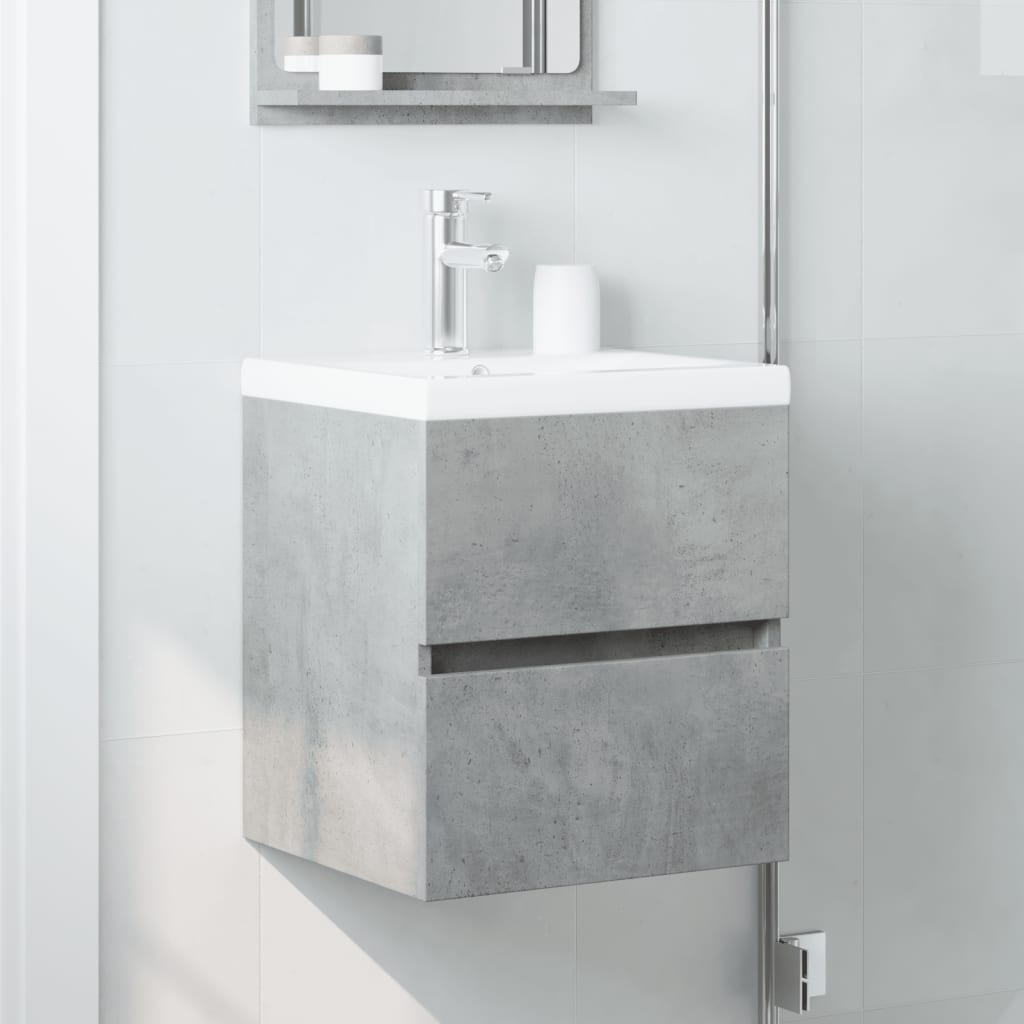 Mobile Lavabo Grigio Cemento 41x38,5x45 cm in Legno Multistrato | homemem39