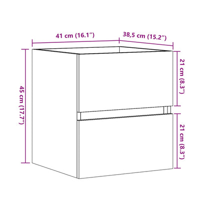 Mobile Lavabo Grigio Cemento 41x38,5x45 cm in Legno Multistrato | homemem39
