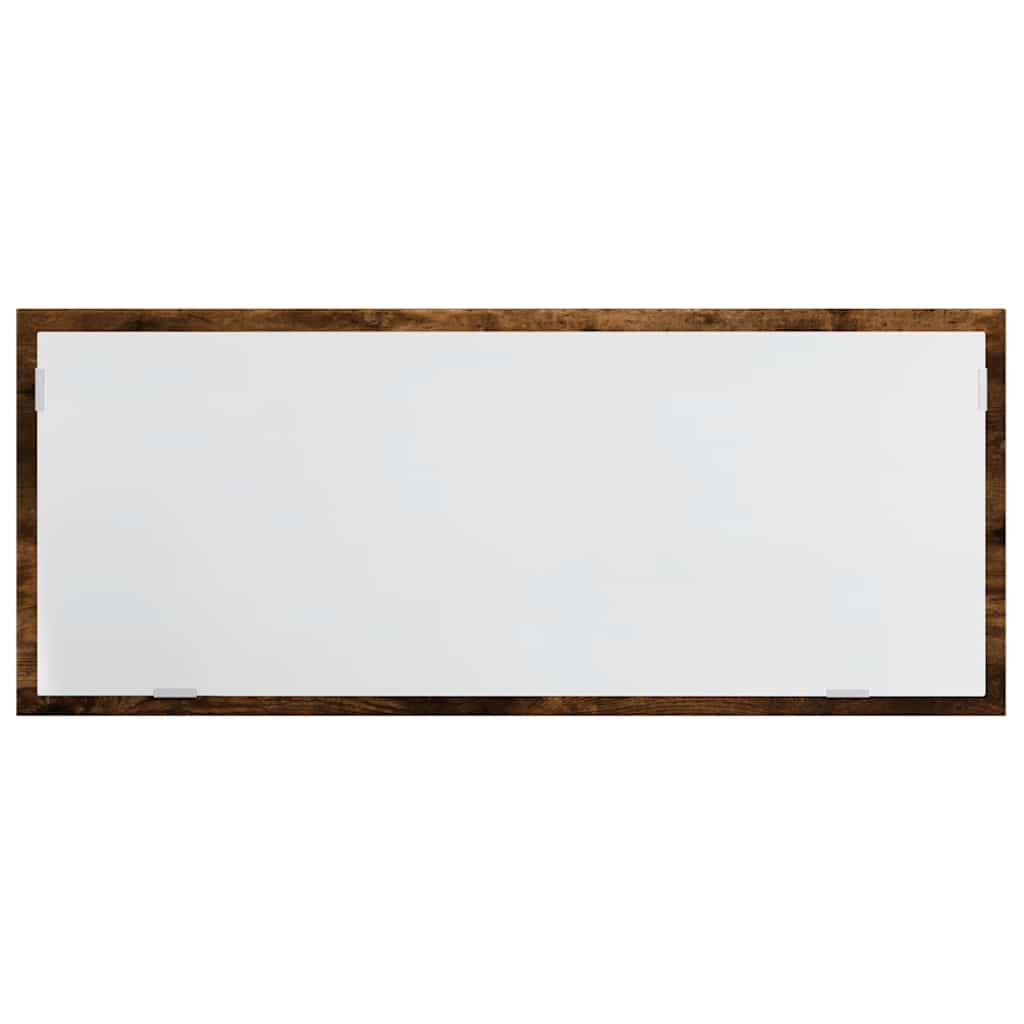 Specchio Bagno LED Rovere Fumo 100x8,5x37cm Legno Multistrato | homemem39